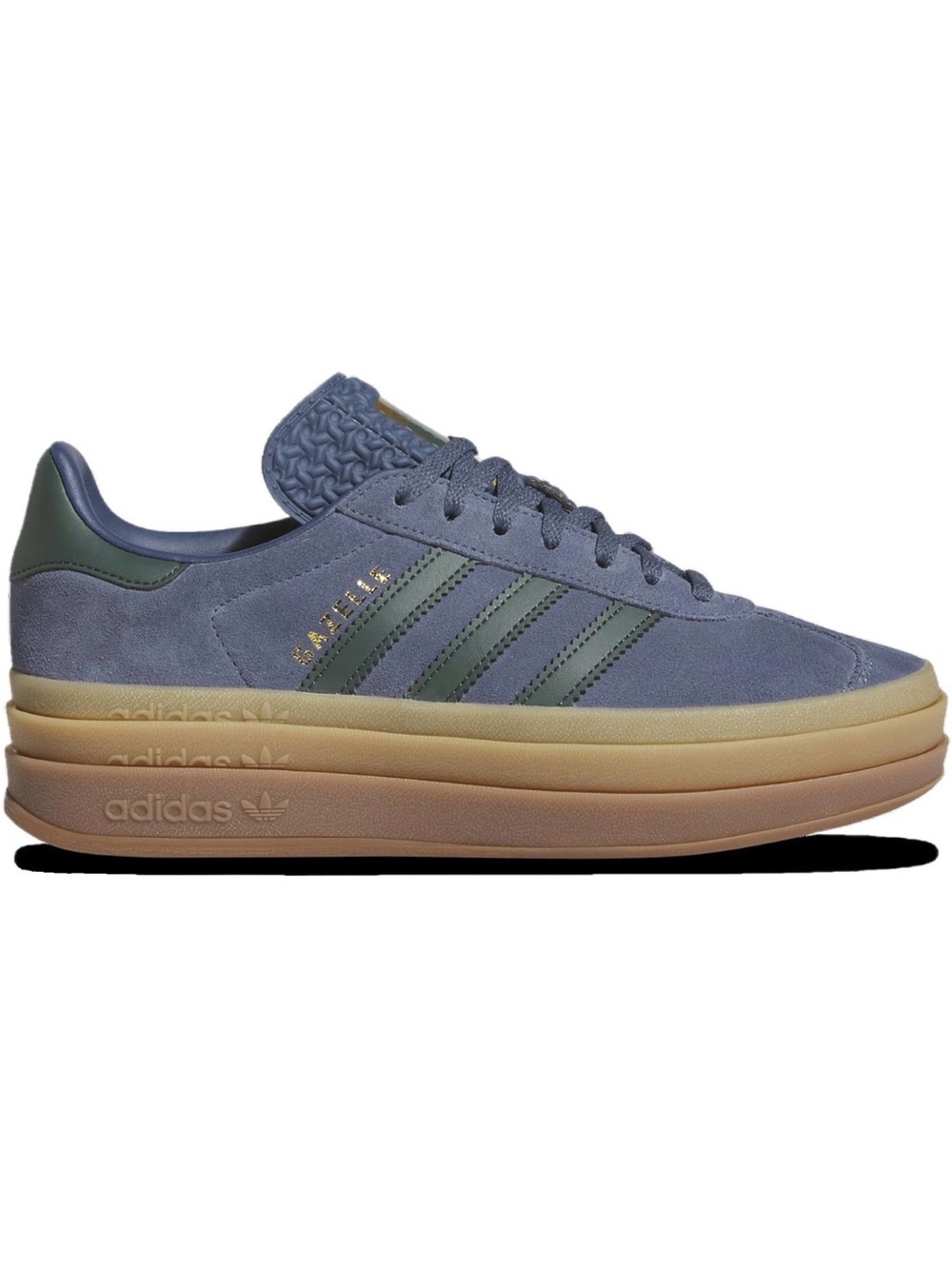 adidas Women’s Platform Gazelle Sneaker - Slate Blue with Olive Accents size 9.5